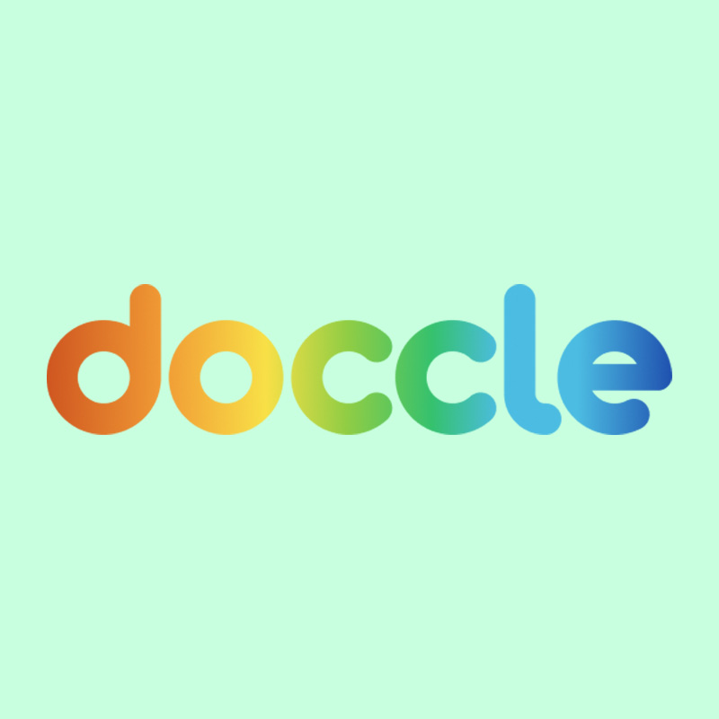 Doccle logo groene achtergrond