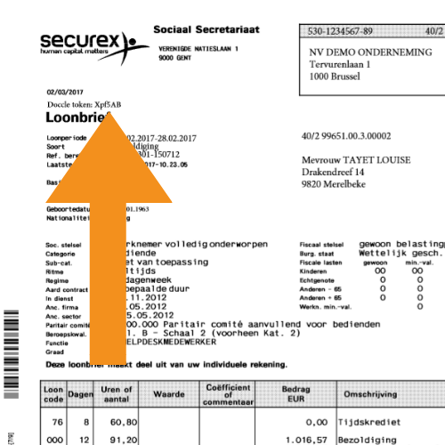 Een loonbrief van Securex.